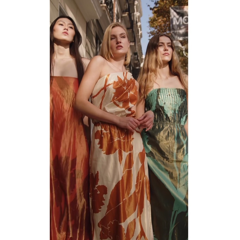 New Padova Colombia Vestido Ariza Natural Floral Midi Dress Large - Picture 5 of 13